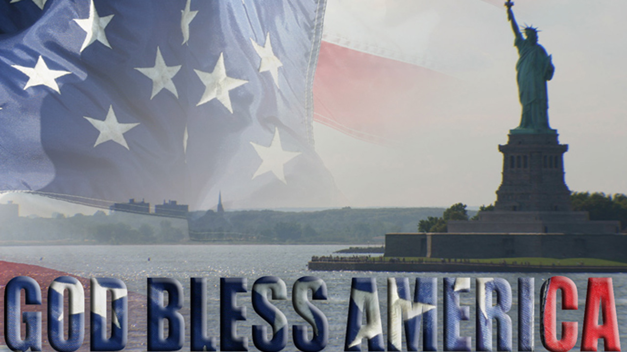 Flag - Statue of Liberty - God Bless America